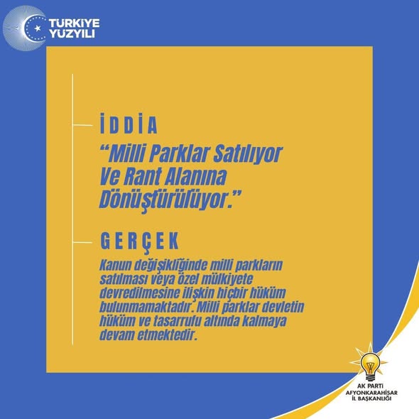 Milli Parklar Kanunu Düzenlemesi: Afyonkarahisar'dan Yanıltıcı İddialara Net Yanıt