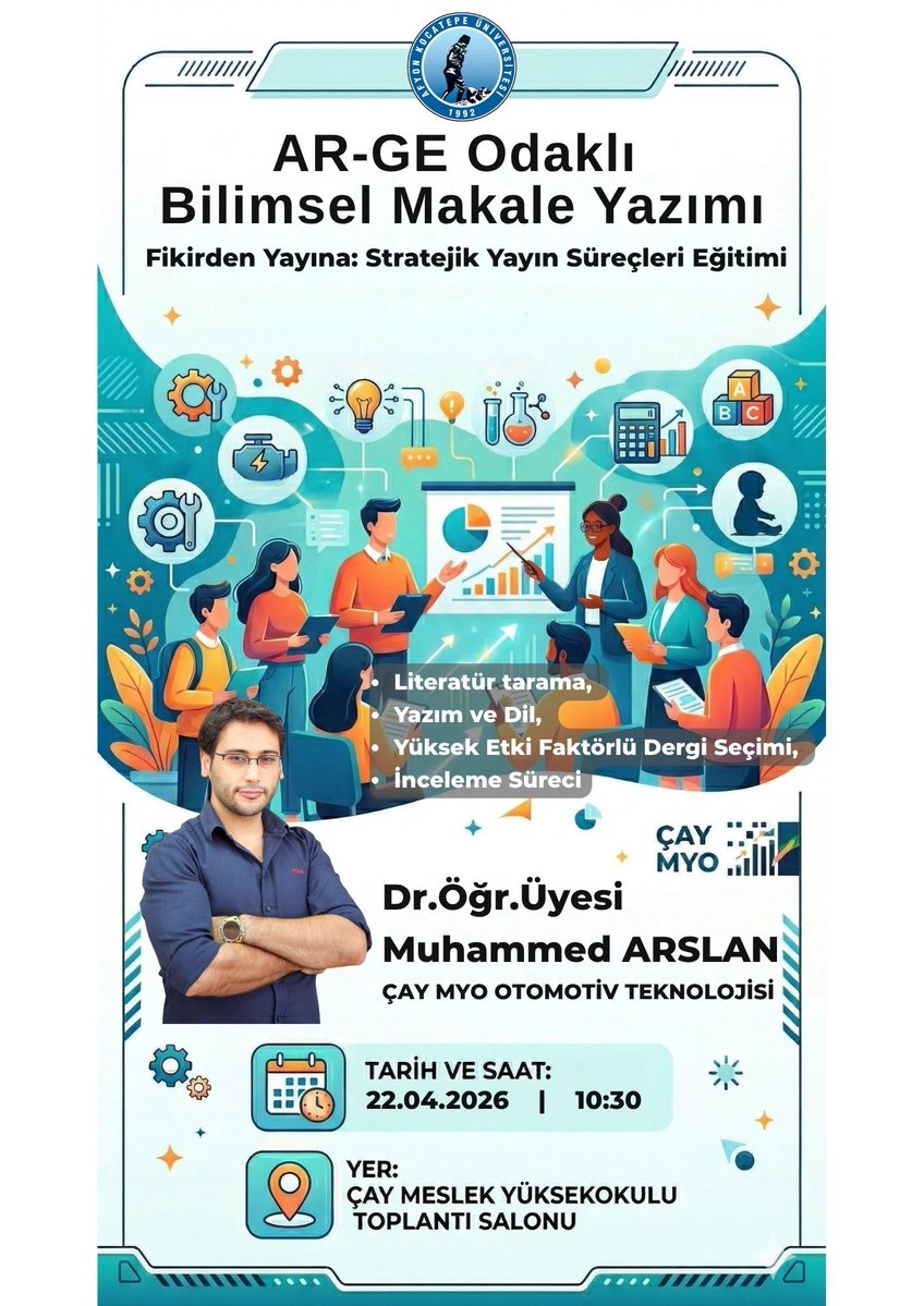 AKÜ'de ARGE Odaklı Bilimsel Makale Yazım Eğitimi Düzenleniyor