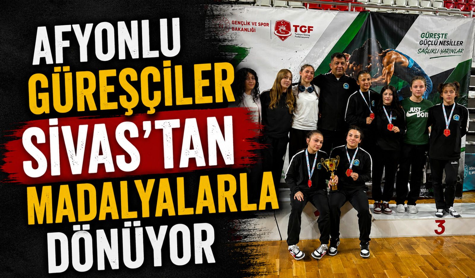 Afyonlu Güreşçiler Sivas’tan Madalyalarla Dönüyor
