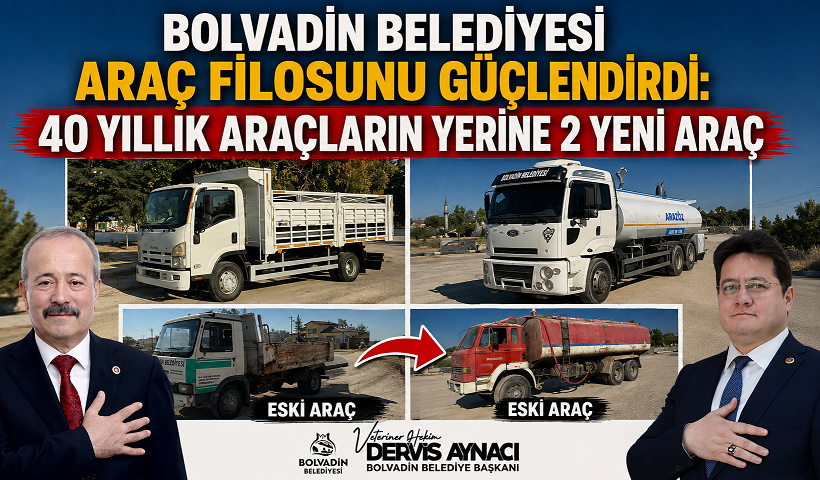 Bolvadin Belediyesi Araç Filosunu Güçlendirdi: 40 Yıllık Araçların Yerine 2 Yeni Araç